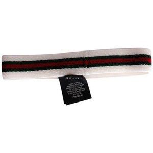 Gucci White Web Stripe Headband Hair Accessory